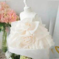Charlotte Luxury Flower Girl Dress with 3D Floral Design - The Palm Beach Baby