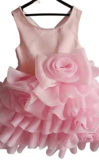 Charlotte Luxury Flower Girl Dress with 3D Floral Design - The Palm Beach Baby
