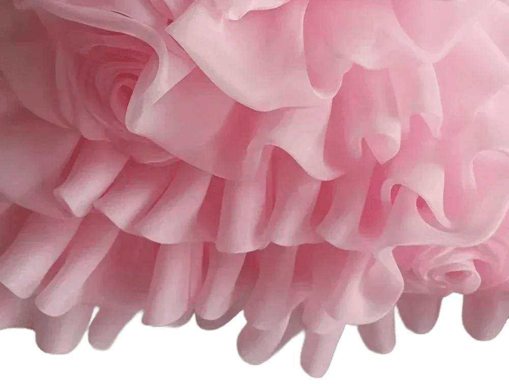Charlotte Luxury Flower Girl Dress with 3D Floral Design - The Palm Beach Baby