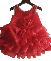 Charlotte Luxury Flower Girl Dress with 3D Floral Design - The Palm Beach Baby