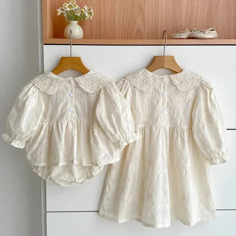 Matching Sister Outfits with Peter Pan Collars Dress - The Palm Beach Baby