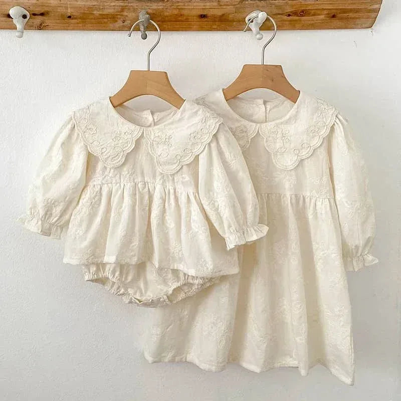 Matching Sister Outfits with Peter Pan Collars Dress - The Palm Beach Baby