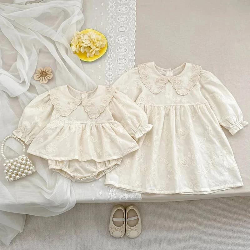 Matching Sister Outfits with Peter Pan Collars Dress - The Palm Beach Baby