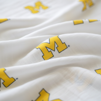 University of Michigan Wolverines Muslin Swaddle Blanket – Officially Licensed U of M Baby Gift - The Palm Beach Baby