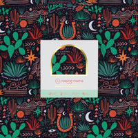Forever Swaddle Blanket Desert Cactus Midnight in white box with a gold-edged window; oversized 48x48 bamboo blend.