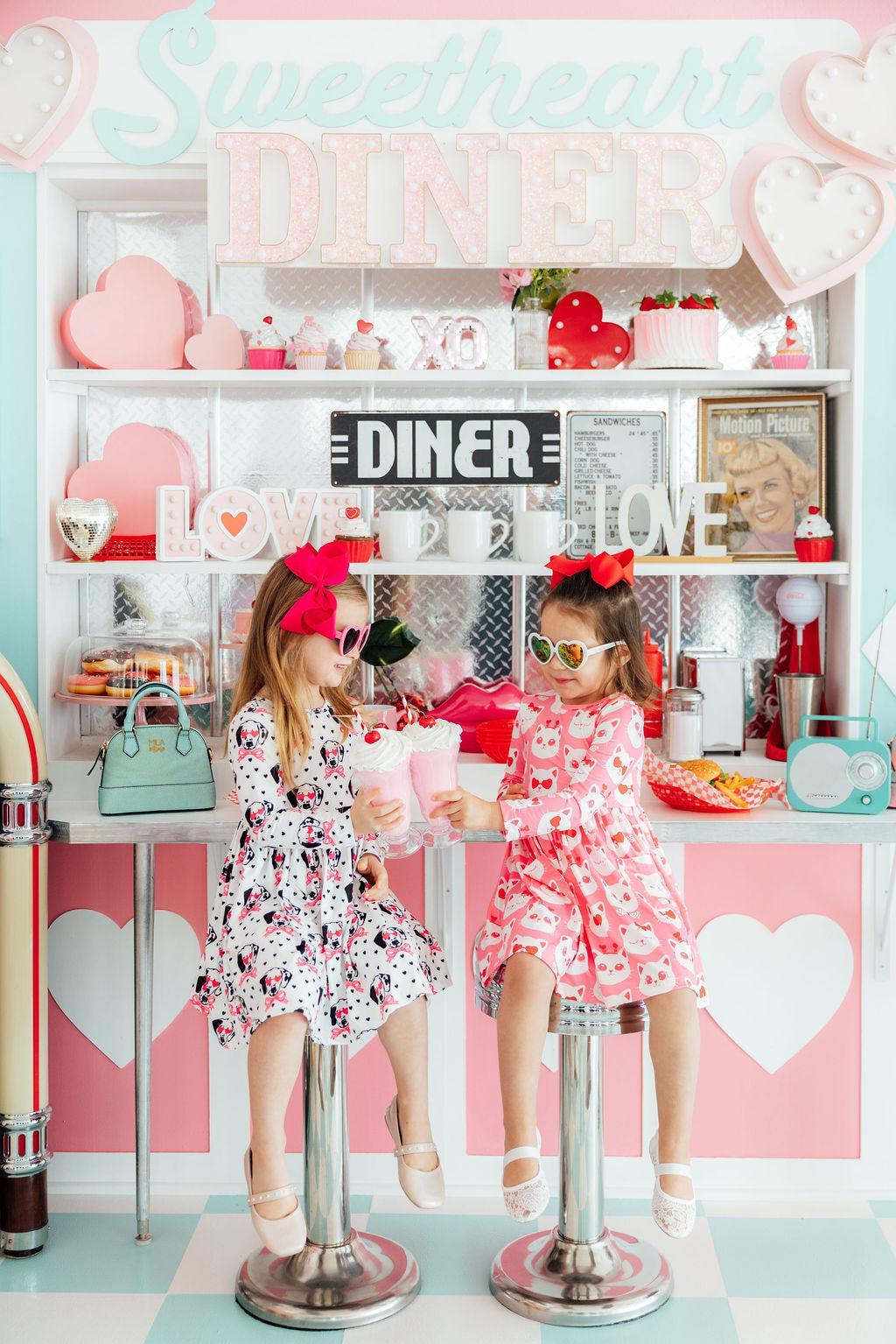 Love You Spots Long Sleeve Pocket Twirl Dress for Girls - The Palm Beach Baby Mila & Rose ®