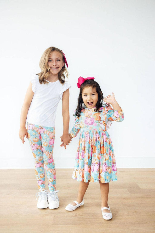 Preppy Pumpkin Leggings for Girls - Stylishly Comfortable - The Palm Beach Baby