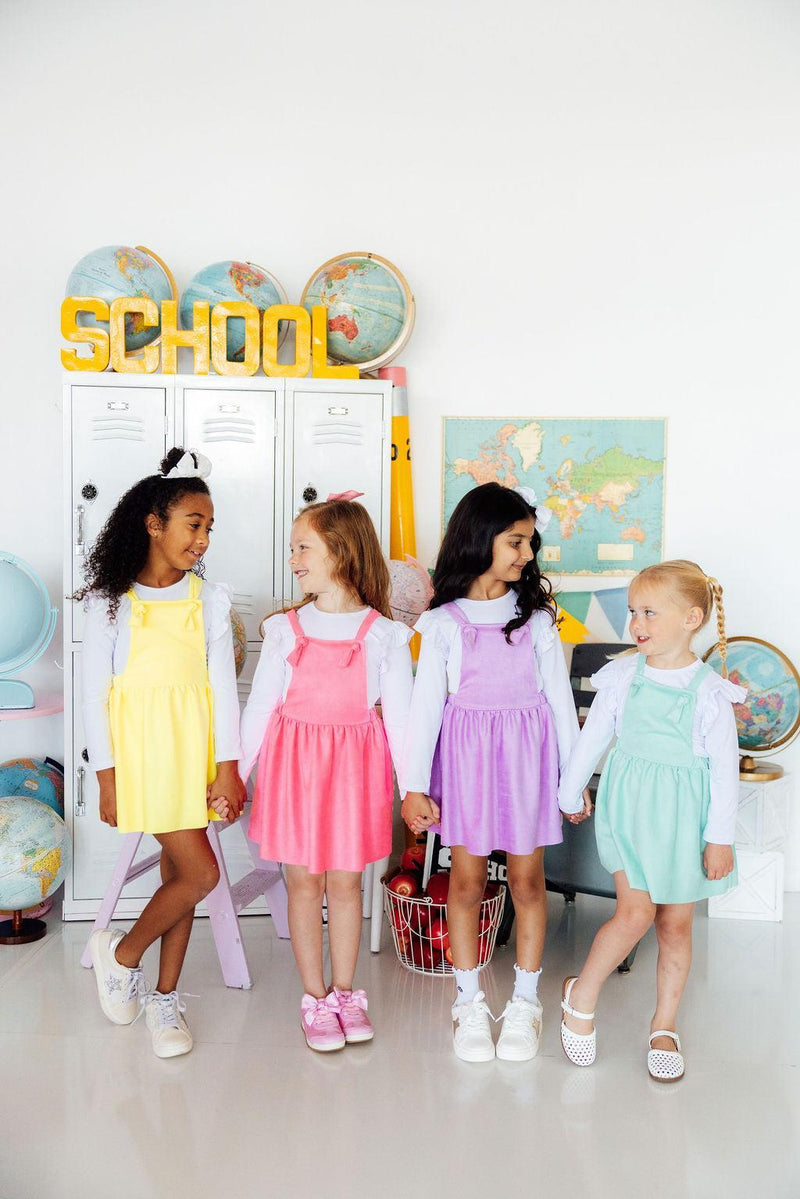 Neon Pink Faux Suede Pinafore - The Palm Beach Baby Mila & Rose ®