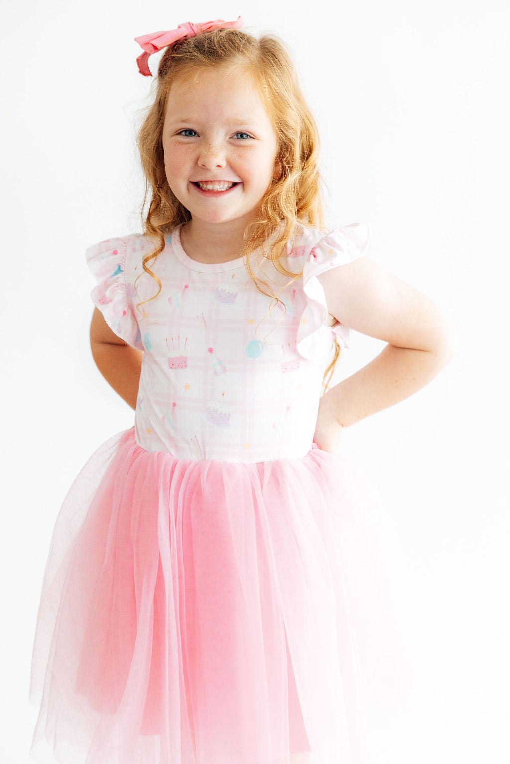Birthday Magic Flutter Sleeve Tutu Dress For Little Girls
