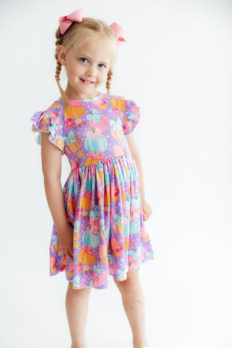 Autumn Sparkle Flutter Sleeve Twirl Dress - The Palm Beach Baby Mila & Rose ®