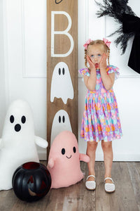 Autumn Sparkle Flutter Sleeve Twirl Dress