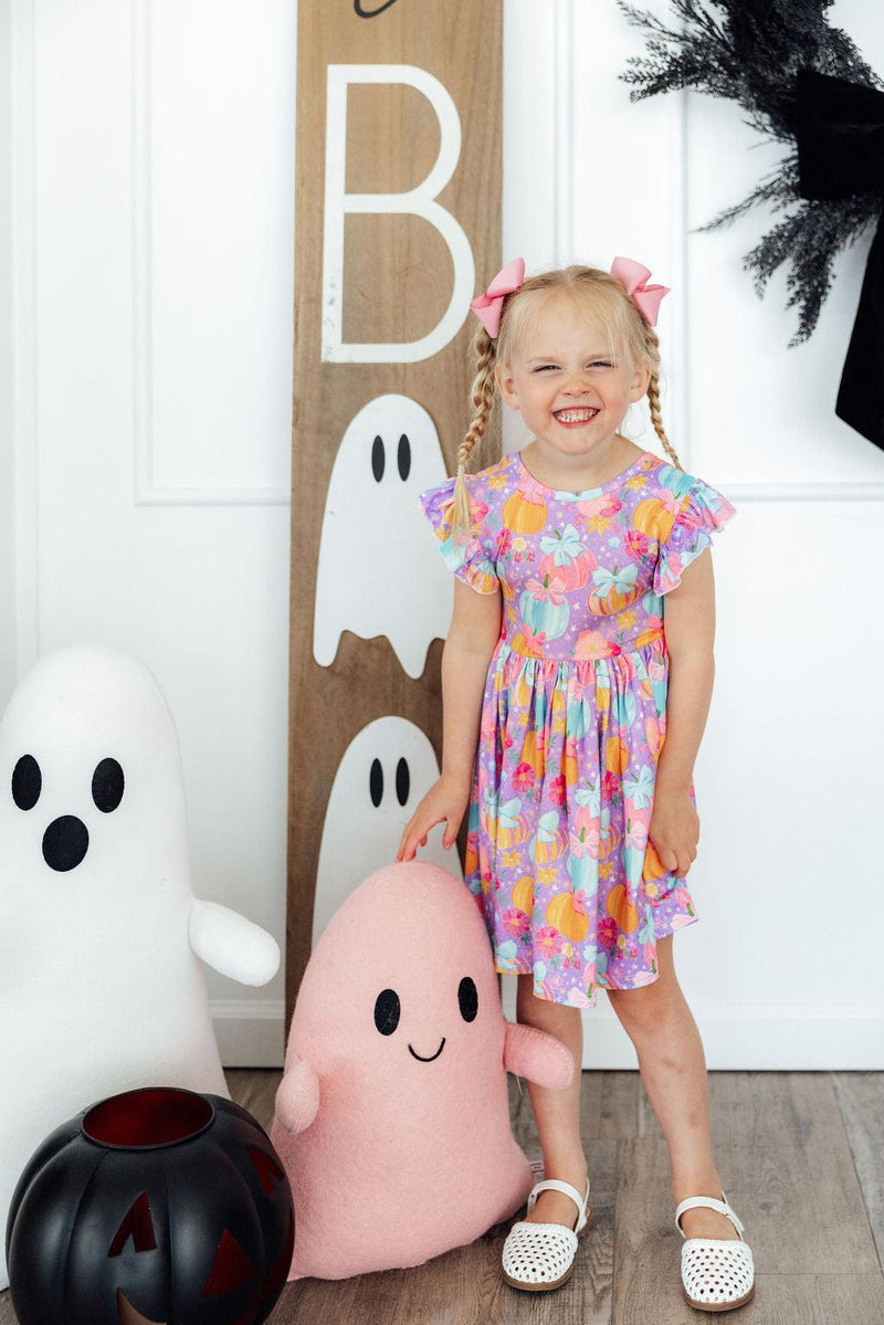 Autumn Sparkle Flutter Sleeve Twirl Dress - The Palm Beach Baby Mila & Rose ®