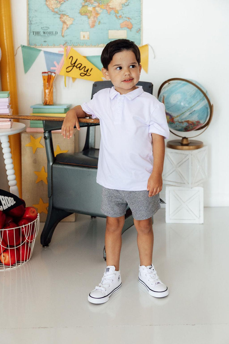 Boys Heather Gray Play Shorts - The Palm Beach Baby Mila & Rose ®