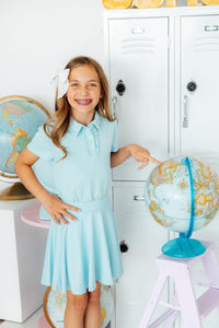 Bluebird Short Sleeve Ruffle Polo - The Palm Beach Baby