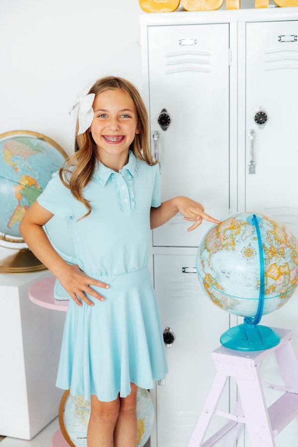 Bluebird Short Sleeve Ruffle Polo