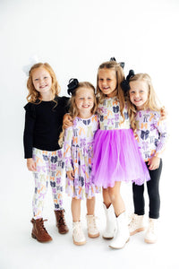 Tied with a Boo Lavender L/S Pocket Twirl Dress