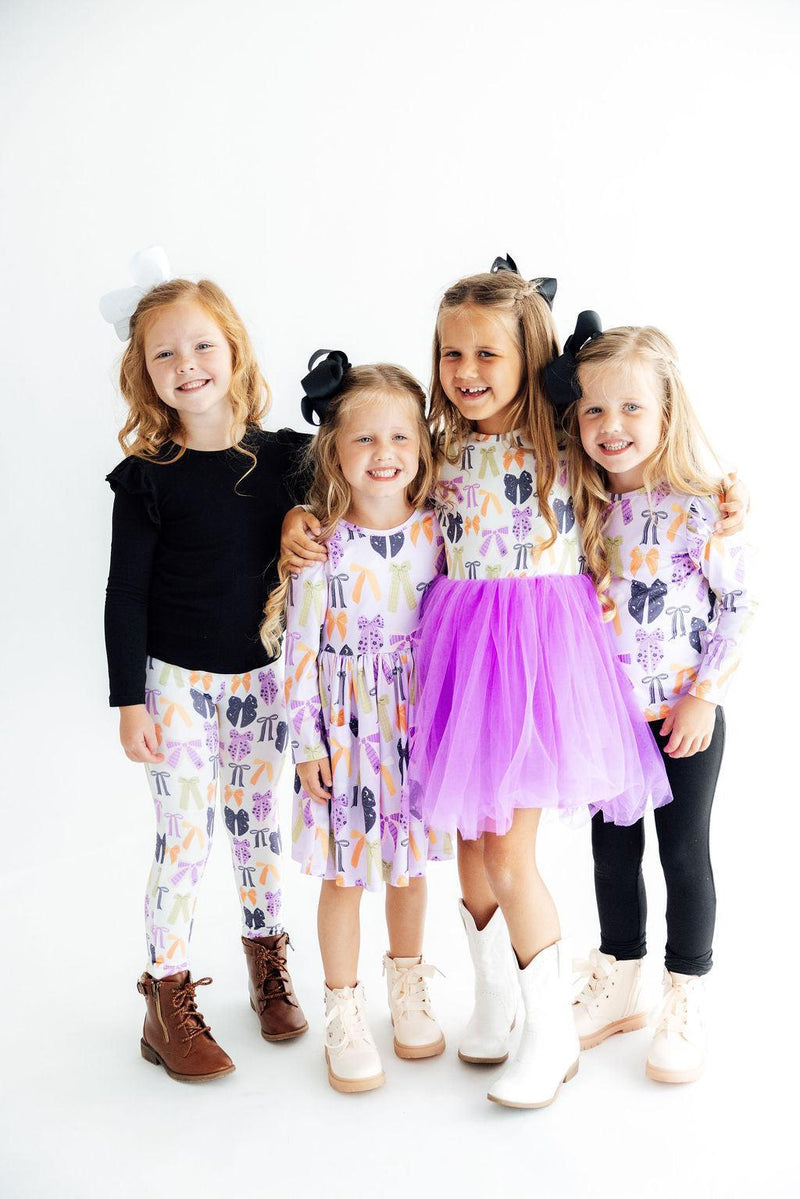Tied with a Boo Lavender L/S Pocket Twirl Dress - The Palm Beach Baby Mila & Rose ®