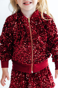 Cranberry Velvet Sequin Jacket - The Palm Beach Baby