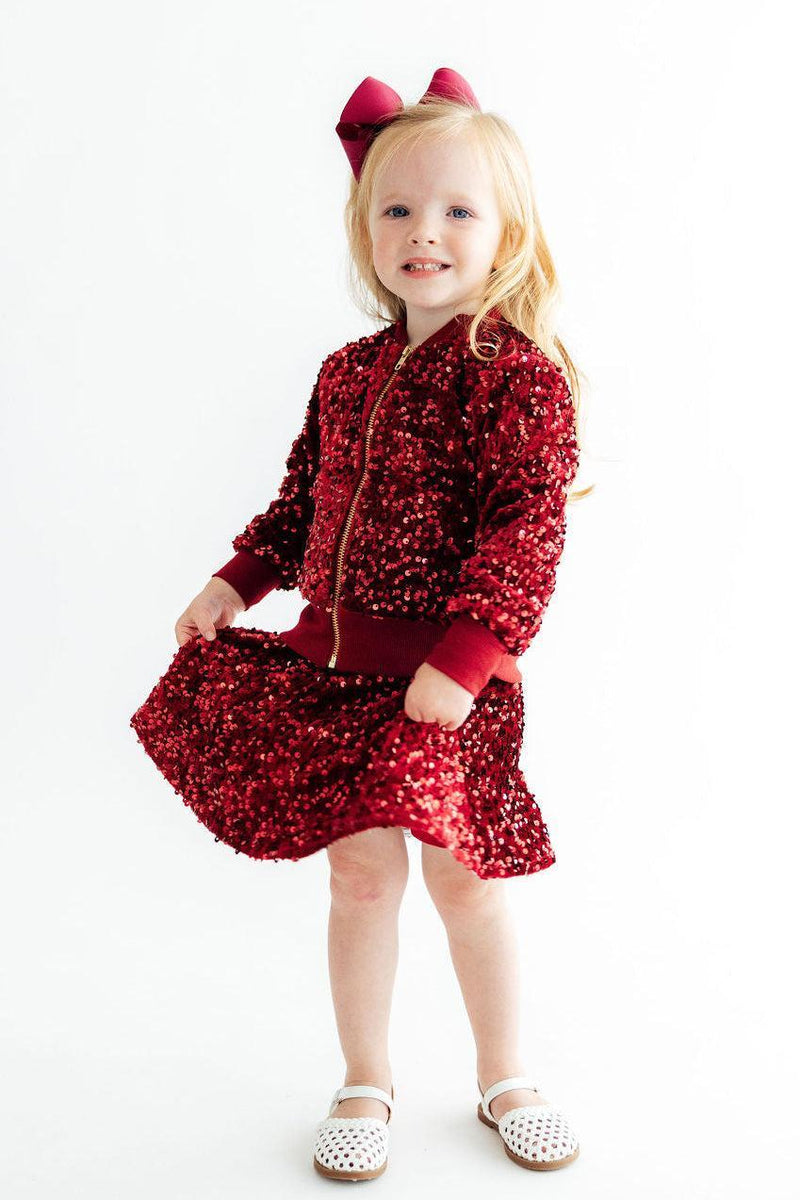 Cranberry Velvet Sequin Jacket - The Palm Beach Baby