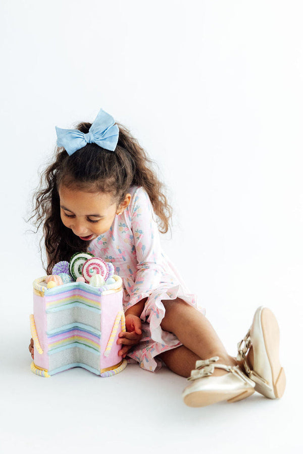 Party Time Long Sleeve Ruffle Hem Twirl Dress