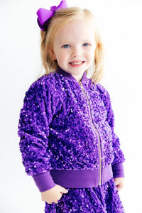 Purple Velvet Sequin Jacket - The Palm Beach Baby