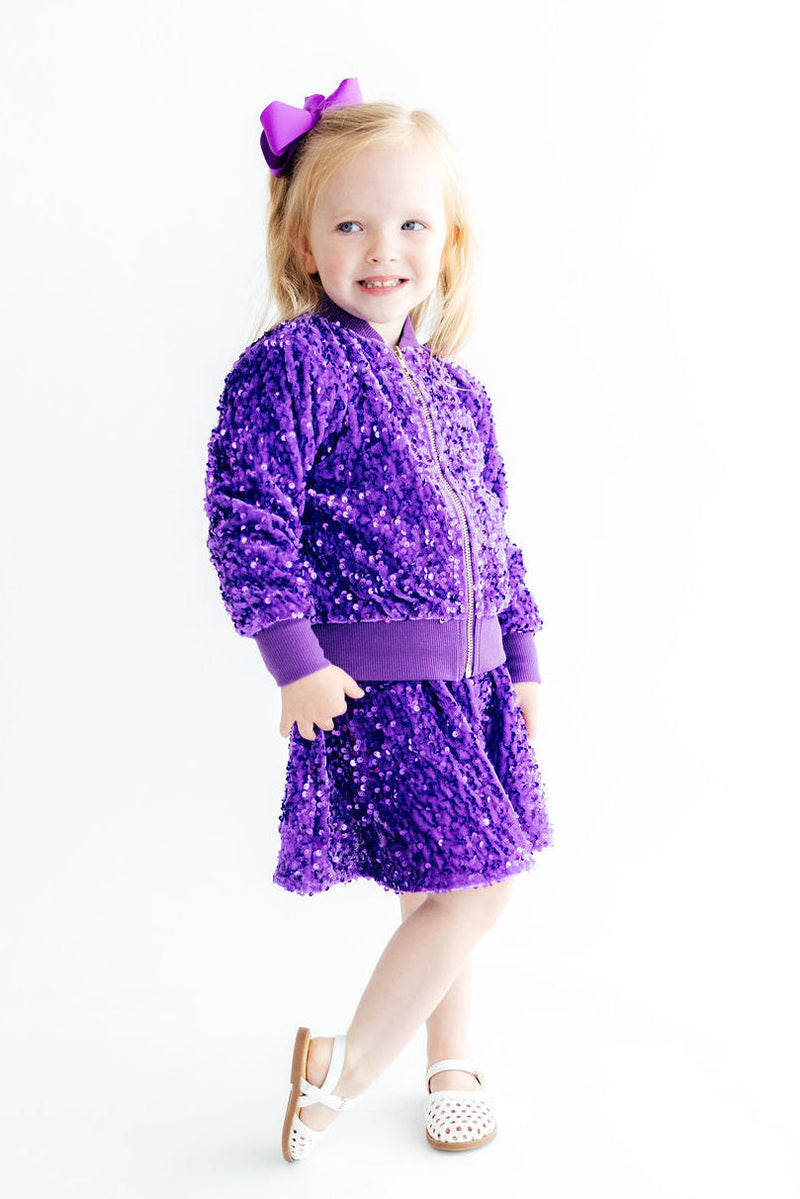 Purple Velvet Sequin Jacket - The Palm Beach Baby