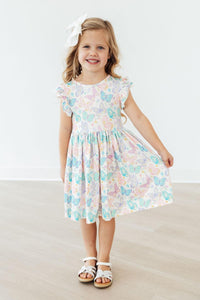 Fluttering Butterflies Flutter Sleeve Twirl Dress - The Palm Beach Baby Mila & Rose ®