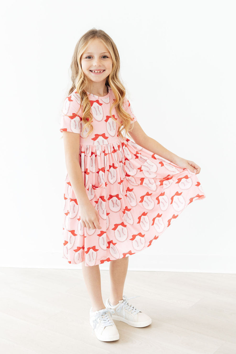 Pitcher Perfect Short Sleeve Pocket Twirl Dresshor - The Palm Beach Baby Mila & Rose ®