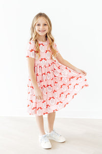 Pitcher Perfect Short Sleeve Pocket Twirl Dresshor - The Palm Beach Baby Mila & Rose ®