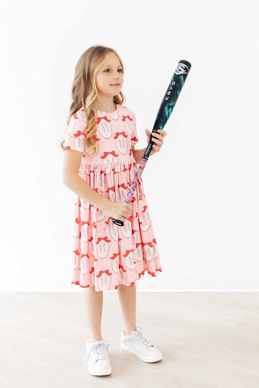 Pitcher Perfect Short Sleeve Pocket Twirl Dresshor - The Palm Beach Baby Mila & Rose ®