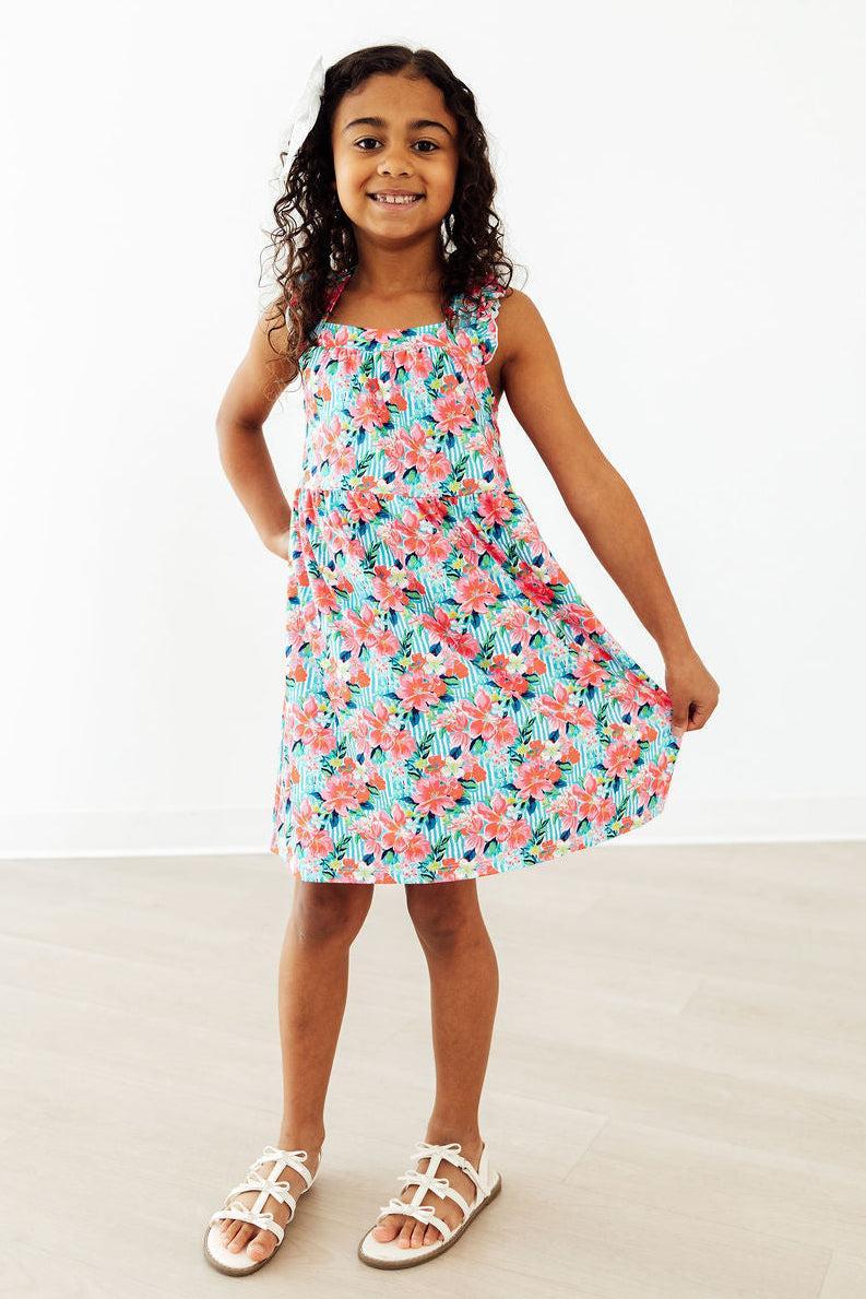 Petals in Paradise Ruffle Cross Back Dress - The Palm Beach Baby Mila & Rose ®