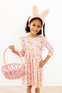 Daisy Ducklings 3/4 Sleeve Ruffle Twirl Dress - The Palm Beach Baby Mila & Rose ®