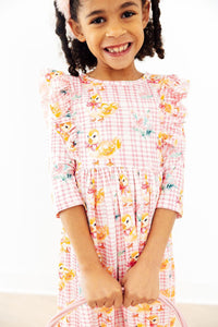 Daisy Ducklings 3/4 Sleeve Ruffle Twirl Dress - The Palm Beach Baby Mila & Rose ®