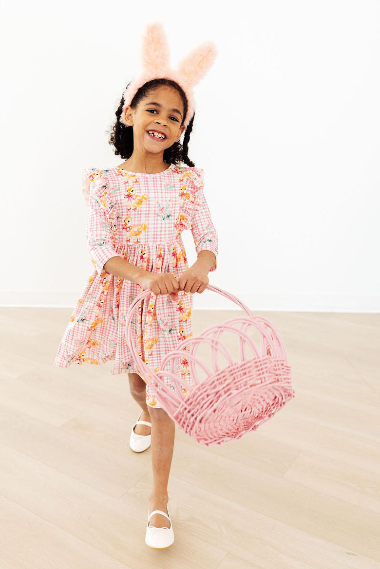 Daisy Ducklings 3/4 Sleeve Ruffle Twirl Dress - The Palm Beach Baby Mila & Rose ®