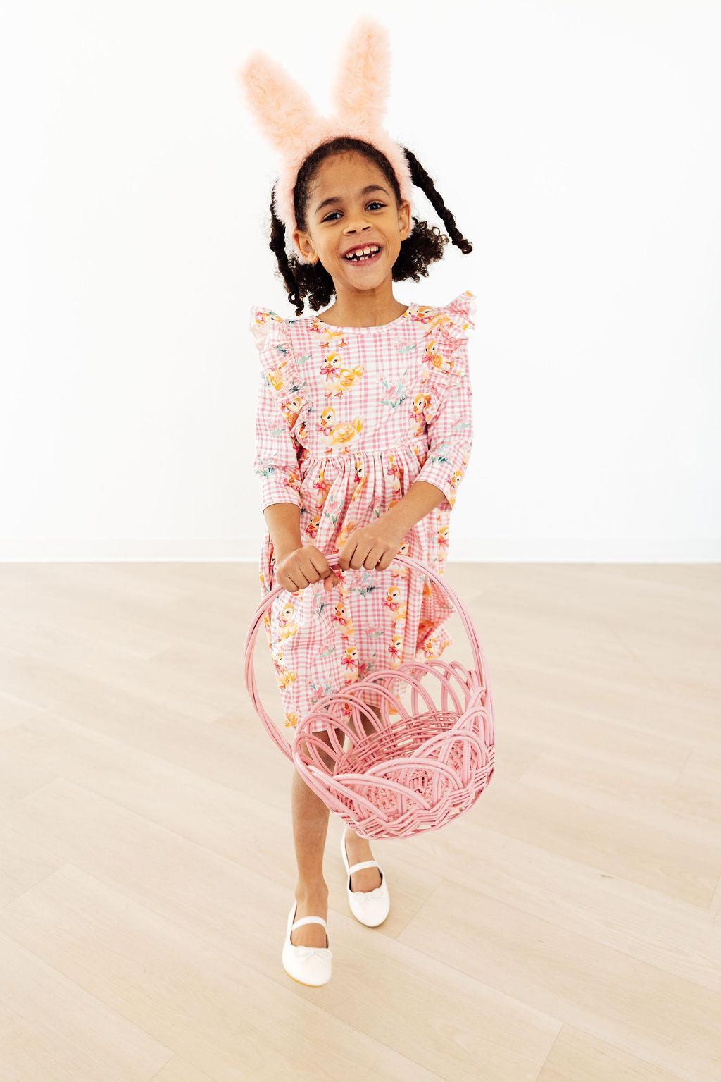 Daisy Ducklings 3/4 Sleeve Ruffle Twirl Dress - The Palm Beach Baby Mila & Rose ®
