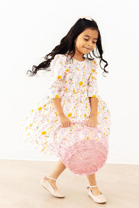 Carrot Cutie 3/4 Sleeve Ruffle Twirl Dress - The Palm Beach Baby Mila & Rose ®