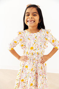 Carrot Cutie 3/4 Sleeve Ruffle Twirl Dress - The Palm Beach Baby Mila & Rose ®