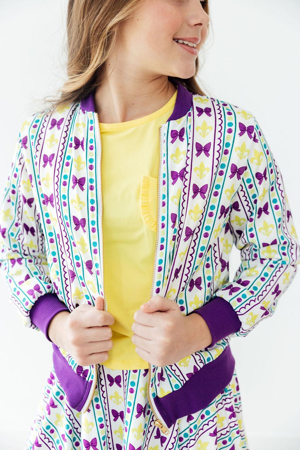 Mardi Gras Satin Jacket for Little Girls - The Palm Beach Baby Mila & Rose ®