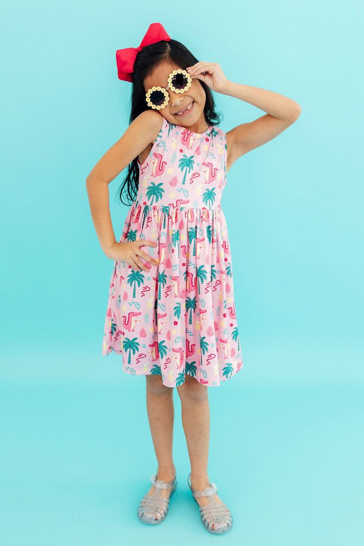 Pink Gator-ade Tank Twirl Dress - The Palm Beach Baby Mila & Rose ®
