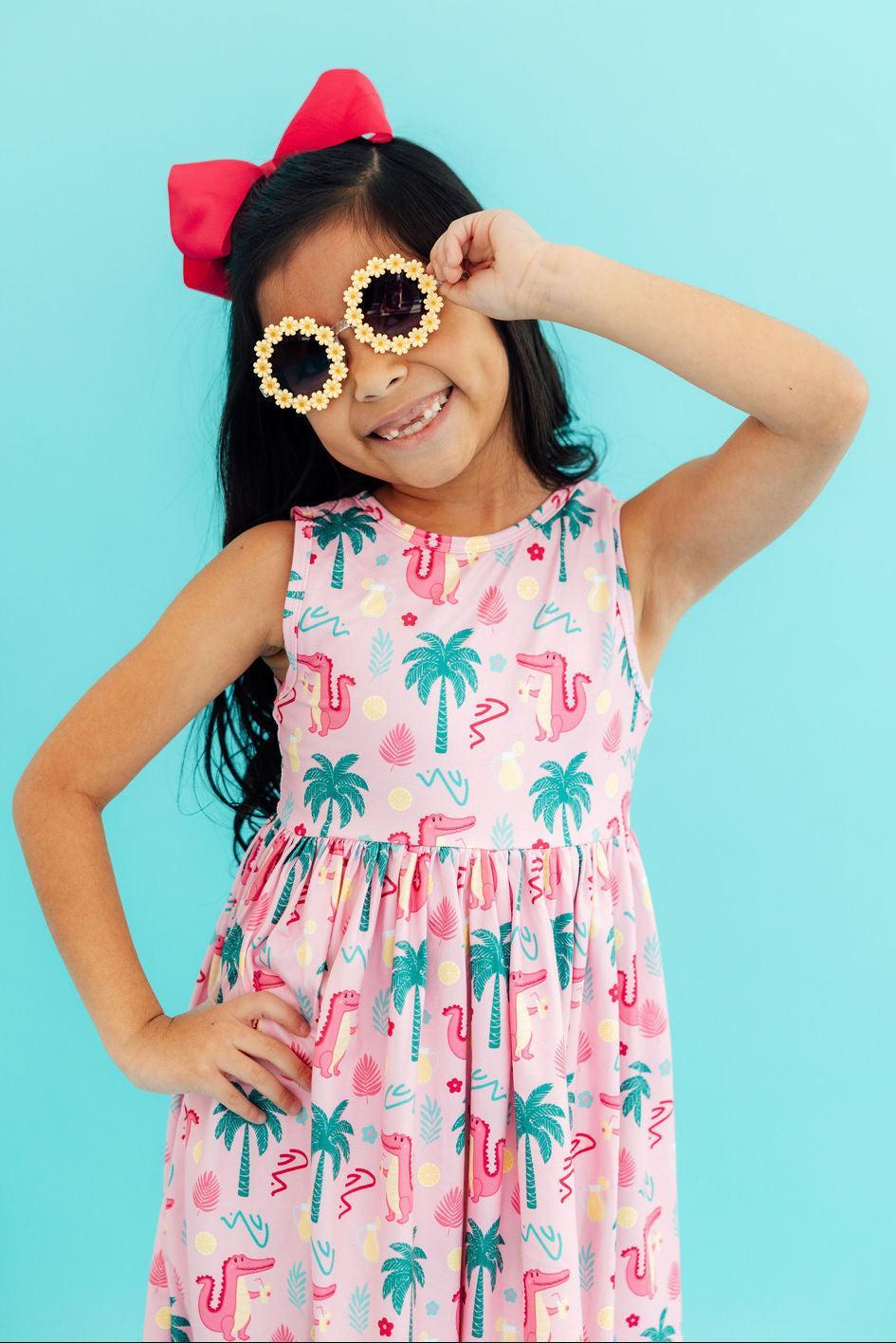Pink Gator-ade Tank Twirl Dress - The Palm Beach Baby Mila & Rose ®