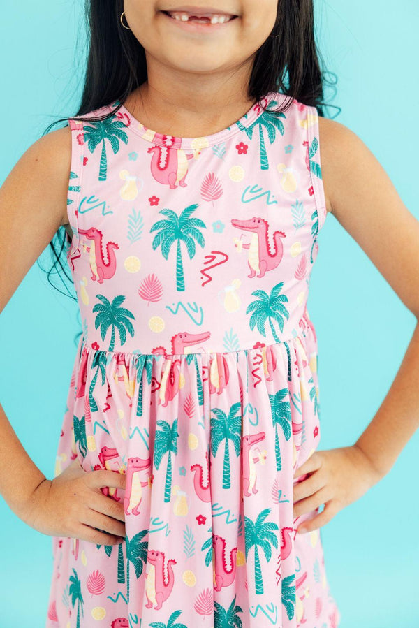 Pink Gator-ade Tank Twirl Dress - The Palm Beach Baby Mila & Rose ®