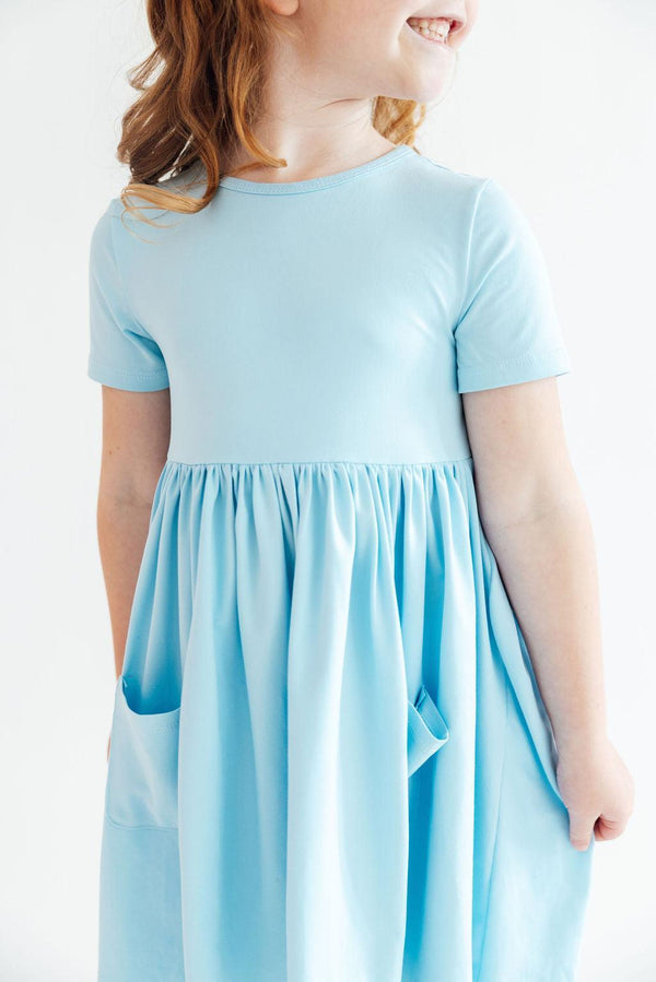 Bluebird Short Sleeve Pocket Twirl Dress For Girls – The Palm Beach Baby