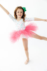 Bows & Mistletoe 3/4 Tutu Leotard - The Palm Beach Baby
