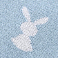 Blue soft baby bunny blanket with white bunny pattern ideal for newborns and infants