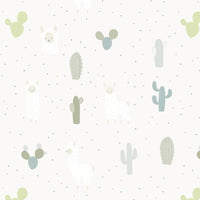 Murphy Comfy Cradle baby pillow with soft llama and cactus print in pastel colors for newborns