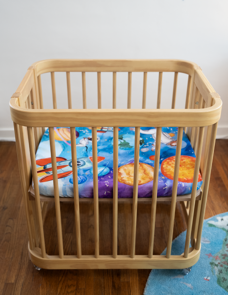Space Crib Sheet Set: Barkside of the Moon