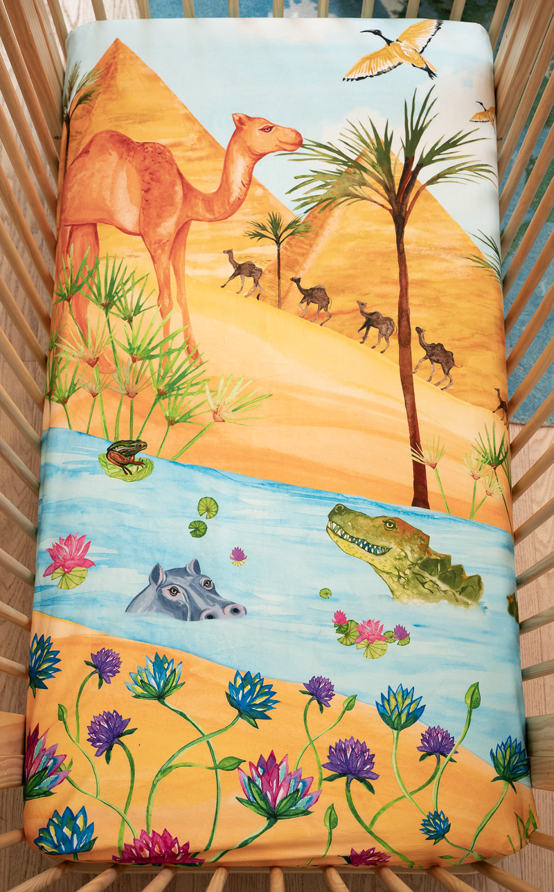 Naptime on the Nile fitted crib sheet