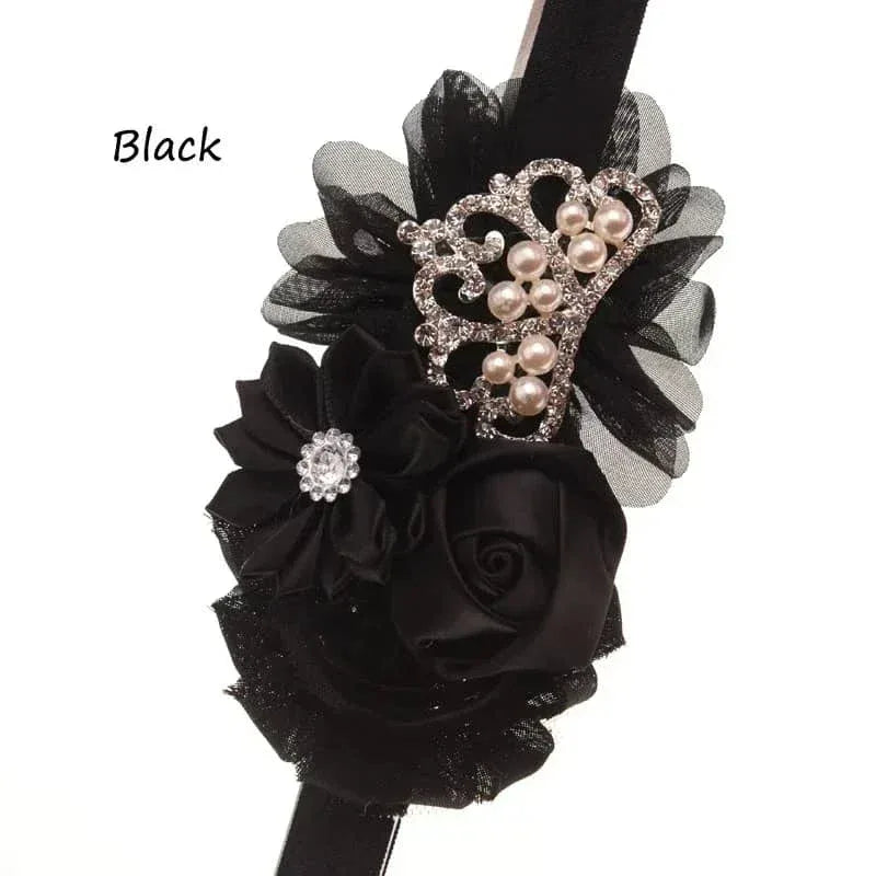 Tonya Chic Chiffon Flower Children's Headband With Pearls - The Palm Beach Baby