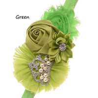 Tonya Chic Chiffon Flower Children's Headband With Pearls - The Palm Beach Baby