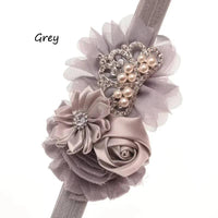Tonya Chic Chiffon Flower Children's Headband With Pearls - The Palm Beach Baby